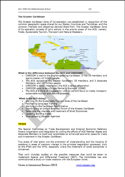 Master Corsi: Associazione degli Stati Caraibici (ACS)