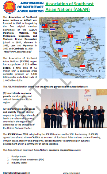 Master Corsi: Associazione delle nazioni del sud-est asiatico ASEAN