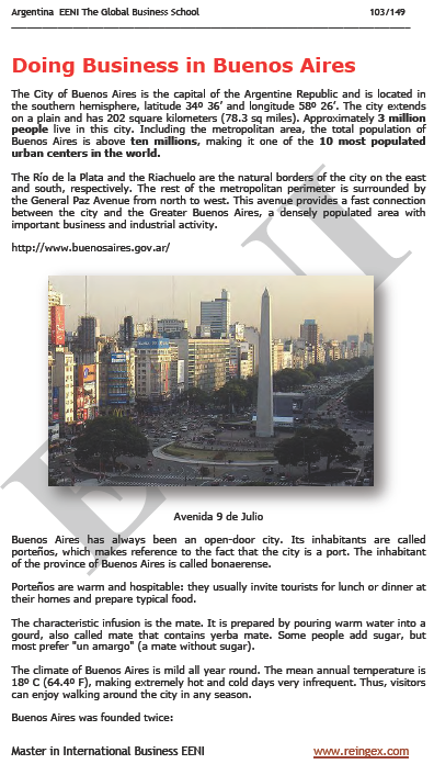 Master Corsi: Commercio estero e affari in Argentina Buenos Aires