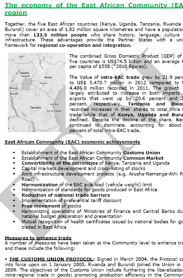 Master: Comunità dell'Africa orientale EAC