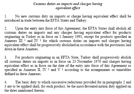 Accordo di libero scambio Turchia-AELS